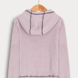 חולצת ואפל עם קפוצ'ון - בז'