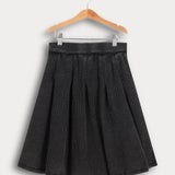 חצאית ואפל קפלים - שחור