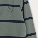 חולצת פולו פסים קלאסית - זית