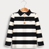 חולצת פולו פסים קלאסית - שחור