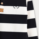 חולצת פולו פסים קלאסית - שחור