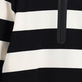 חולצת פסים עם רוכסן - שחור