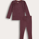 סט בייבי ריב עם דובי - בורדו