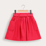 Bengali skirt with pocket - red