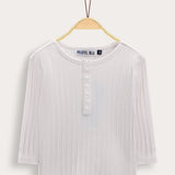 Rivet shirt with button-up detail - white