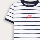 Striped T-shirt with embroidery - Navy