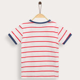 Striped T-shirt with embroidery - pink