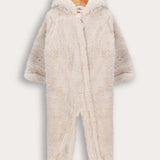 מעיל דובון מפרווה - שמנת