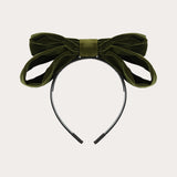 קשת אלגנטית עם סרט קטיפה - זית