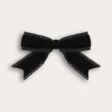 סיכת פפיון בסיומת סרוגה - שחור