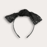 קשת פפיון תחרה - שחור