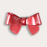 Denim Plastic Bow Tie Pin - Red
