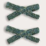 זוג סיכות מיני טוויד - ירוק