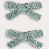 זוג סיכות מיני טוויד - תכלת