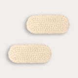 זוג סיכות בייבי סרוג - שמנת