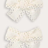 זוג סיכות מיני וינטאג' תחרה - שמנת