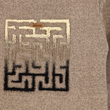 חולצה עם רקמת מבוך - בז'