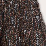 חצאית קומות עם הדפס - שחור