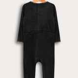 בייביגרו קטיפה עם רקמה - שחור