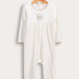 בייביגרו קטיפה עם רקמה - שמנת