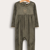 בייביגרו קטיפה עם רקמה - זית