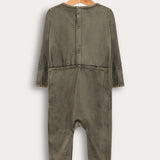 בייביגרו קטיפה עם רקמה - זית