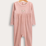 בייביגרו קטיפה עם רקמה - ורוד