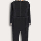 סרבל סריג עם כתפיות - שחור