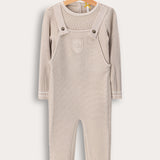 סרבל סריג עם כתפיות - אבן