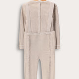 סרבל סריג עם כתפיות - אבן