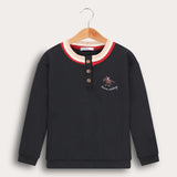 חולצה ספורטיבית עם צווארון ריב - שחור