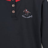 חולצה ספורטיבית עם צווארון ריב - שחור