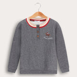 חולצה ספורטיבית עם צווארון ריב - אפור