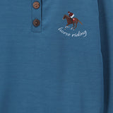 חולצה ספורטיבית עם צווארון ריב - כחול