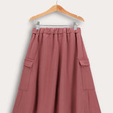 חצאית ספורטיבית עם שני כיסים - קורל