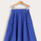 חצאית ספורטיבית עם שני כיסים - כחול