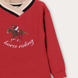 שמלת קפלים עם פתח ריב - אדום