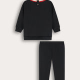 סט בייבי סיומת ריב - שחור