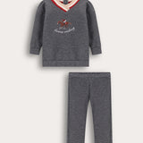 סט בייבי סיומת ריב - אפור