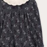 שמלת קטיפה עם הדפס - אבן