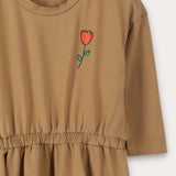 שמלת כיווצים עם הדפס - חום