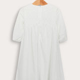 Lace dress with bow ties - cream