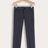 מכנסי משבצות ארוכים - נייבי