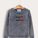 סוודר בייבי עם כפתורים - כחול