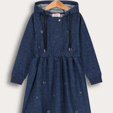 שמלת קפוצ'ון עם כיווצים - נייבי