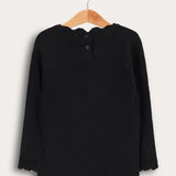 סוודר פפיונים במראה תחרה - שחור/לבן