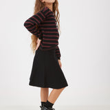 חולצה בסיומת אלכסונית - בורדו