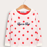 סוודר בייבי נקודות - שמנת