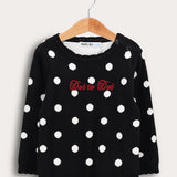 סוודר בייבי נקודות - שחור