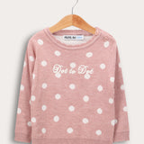 סוודר בייבי נקודות - ורוד